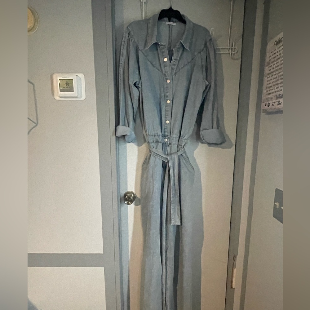Stylish Light Blue Denim Jumpsuit